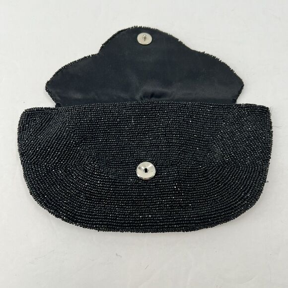VTG Neusteters Stunning Black Beaded Clutch Evening Bag Purse Classy Cocktail - Picture 3 of 9
